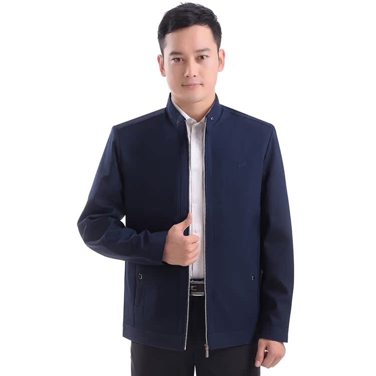 Mùa xuân và mùa thu trung niên áo khoác nam cha mặc áo khoác nam trung niên mùa xuân và mùa thu kích thước lớn áo khoác nam giản dị áo khoác bomber