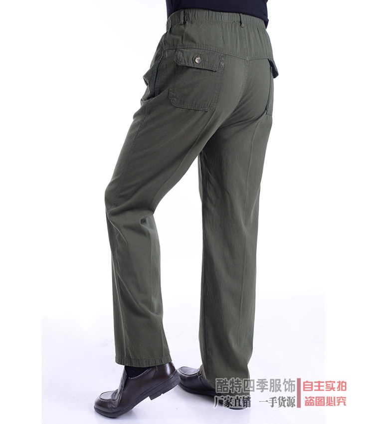 Mùa xuân và mùa thu trung niên quần thể thao nam cotton dày thun thường quần cao eo cao kích thước lớn quần thể thao nam quần tây nam