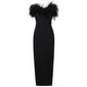 dollytang black swan feather tube top dress niche dense ostrich hair one word shoulder bag hip small dress