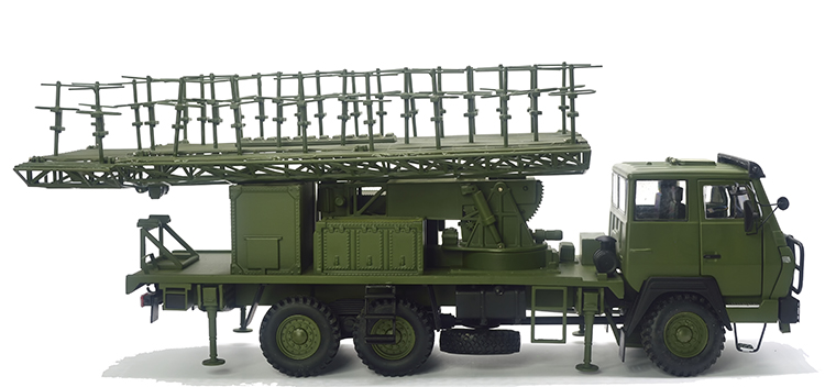 Đồng hồ đo sóng radar mô hình hợp kim tĩnh Steyr xe tải 04E xe mô hình radar quân sự mô hình máy bay đồ chơi