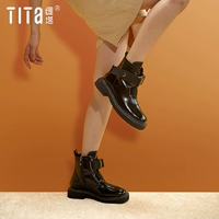 缇塔 Martens, зимние универсальные утепленные короткие сапоги, 2020 года, декоративные отстрочка
