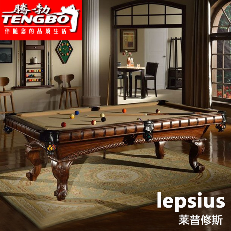 Tempo Pool Table Home Standard Adult Type Solid Wood Carved European Style Villa American Chinese Style Black 8 Pool Table