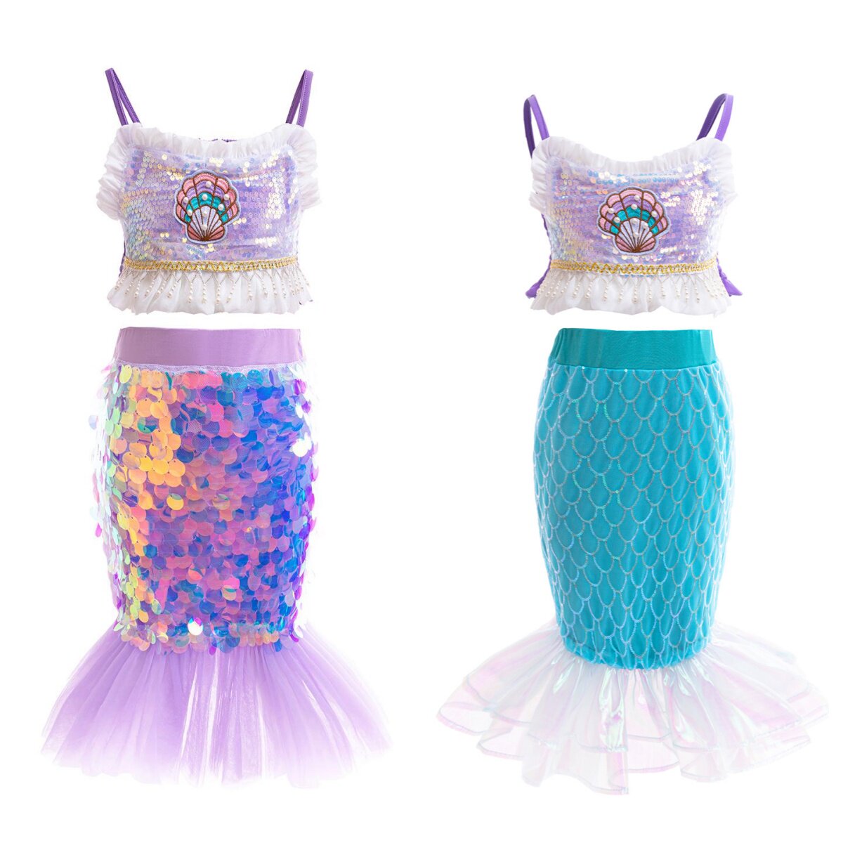 Halloween children's mermaid skirt clothes girls girls mermaid tail princess skirt children's performance costumes
