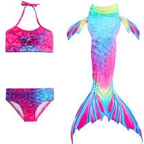 Girls Mermaid Tail Clothing Swimsuit Fishtail Skirt Set Princess Dress Children Split Bikini