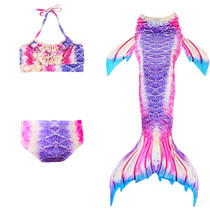 Girls Mermaid Tail Clothing Swimsuit Fishtail Skirt Set Princess Dress Children Split Bikini
