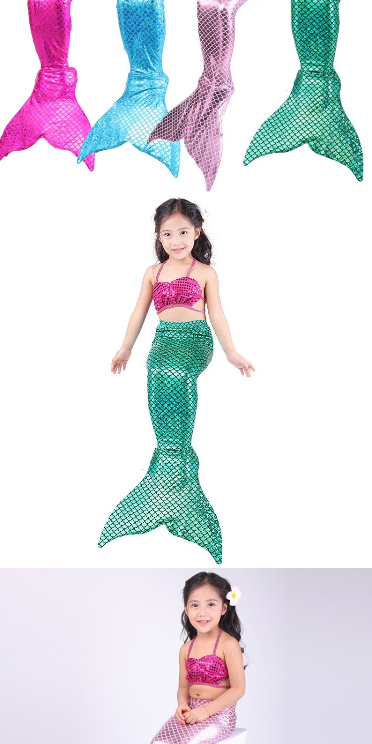 Quần áo bơi cho bé gái Nàng tiên cá Công chúa Nàng tiên cá Đầm bơi Cô gái đi biển Chia bikini shop trẻ em