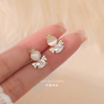 Cats Eye Stone Angel Crown Earrings 2021 New Tide Earrings