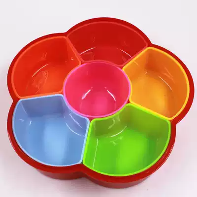 Square four-grid plum blossom five-grid plastic sealed fruit plate wedding color candy box nut box