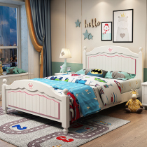 Childrens bed girl princess bed storage bed 1 2 meters single bed 1 5 meters bed White