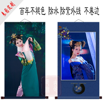Silk poster custom scroll costume photo hanging shaft Chinese painting Axis custom ancient costume hanging painting photo studio hanging shaft oil painting
