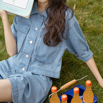 Shorts Denim Suit 2021 Summer New Fashion Salt can be sweet and small Two sets of womens foreign air display high