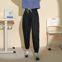 Casual Pants Woman dress with bunches Korean version 2021 Autumn new 100 lap High waist display slim fit slim trousers Sport straight drum long pants