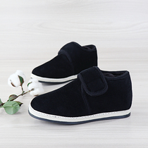 Mens winter plus velvet old Beijing cloth shoes cloth shoes men and women middle-aged black paste warm cotton cotton shoes men
