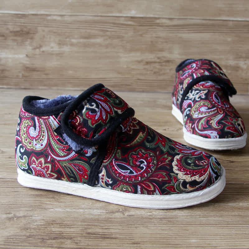 Women's Winter Thousand Floors Bottom Bungbottom Women Shoes Students Shoes Evening Self-Repairing Warm Shoes Plus Suede Cotton Magic Stick Cotton Shoes