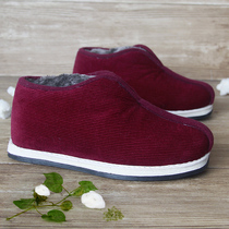 Winter lasagna cloth base warm mens shoes corduroy set loafers womens shoes anti-wear thickening cotton cotton shoes mens velvet