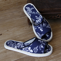 Four Seasons Home Handmade Cotton Slipper Womens Melly Bottom Cotton Fabric Spring and Autumn Floor Dragging Bedroom Floor Slippers