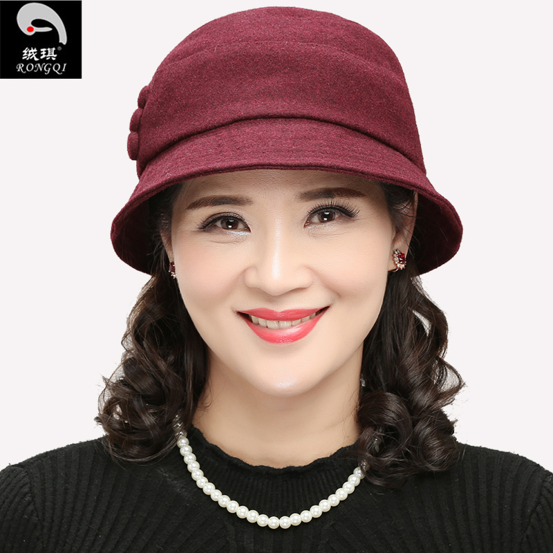 Wool Hat Lady Autumn Winter Elegance Fisherman Hat Great Hat Peak Pelvic Hat Casual Warm Gift Hat Mid Aged Mother Hat