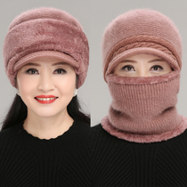 Winter plus Velvet Ear cotton cap female old man hat scarf foldable mother beret hat old man