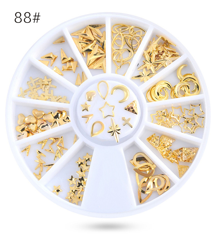 Nail Art Trang sức rhinestone Flat Khoan Kim loại Liuding Disc Đa dạng Làm móng DIY Công cụ trang trí bộ dụng cụ làm nail