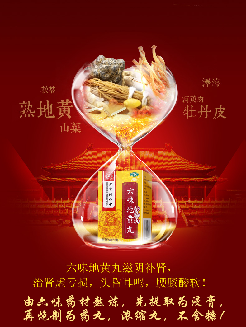 北京同仁堂 六味地黄丸 浓缩丸 120丸*3盒 图4