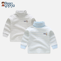 Bean dragon baby high neck coat velvet cotton girl base shirt boy coat spring and autumn children cotton single underwear