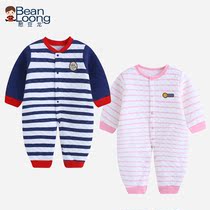 Han Bean Dragon Baby Warm One-piece Clothes Baby Autumn winter Harvest boy Fall warm newborn children climbing clothes for women