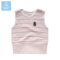 Bean Dragon Baby suede cotton single vest male and female baby double open shoulder spring and autumn in waistcoat child waistcoat single blouse