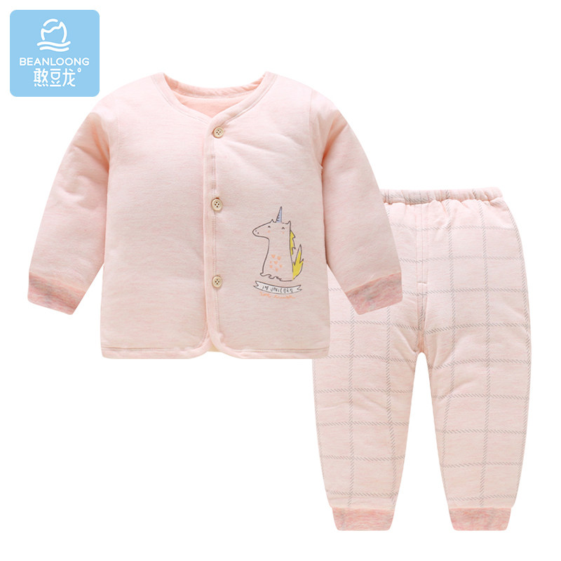 Han Bean Dragon Baby Fever Sweatpants External Wear Clip Cotton Clothes Autumn Male And Female Baby Thickened Underwear Pure Cotton Winter Cotton Clothes