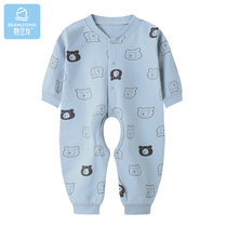 Bean Dragon jumpsuit baby spring and autumn long sleeve cotton out newborn male and female baby open stall autumn wear clothes