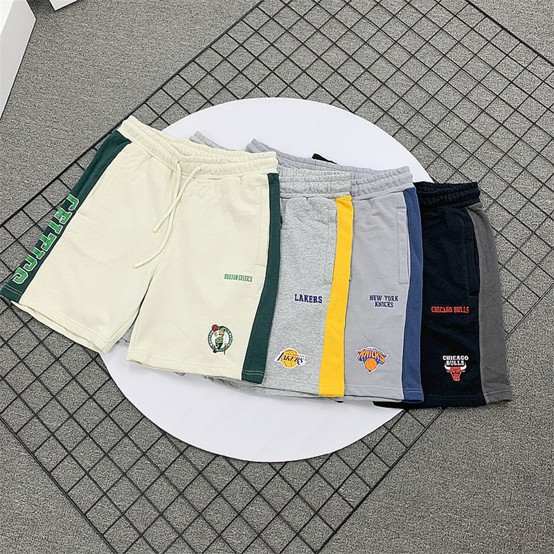 Xiaowu Produces Retro Motorcycle and Basketball Collaboration Summer Casual Pants for Men, Fine Terry Loose Sports Shorts