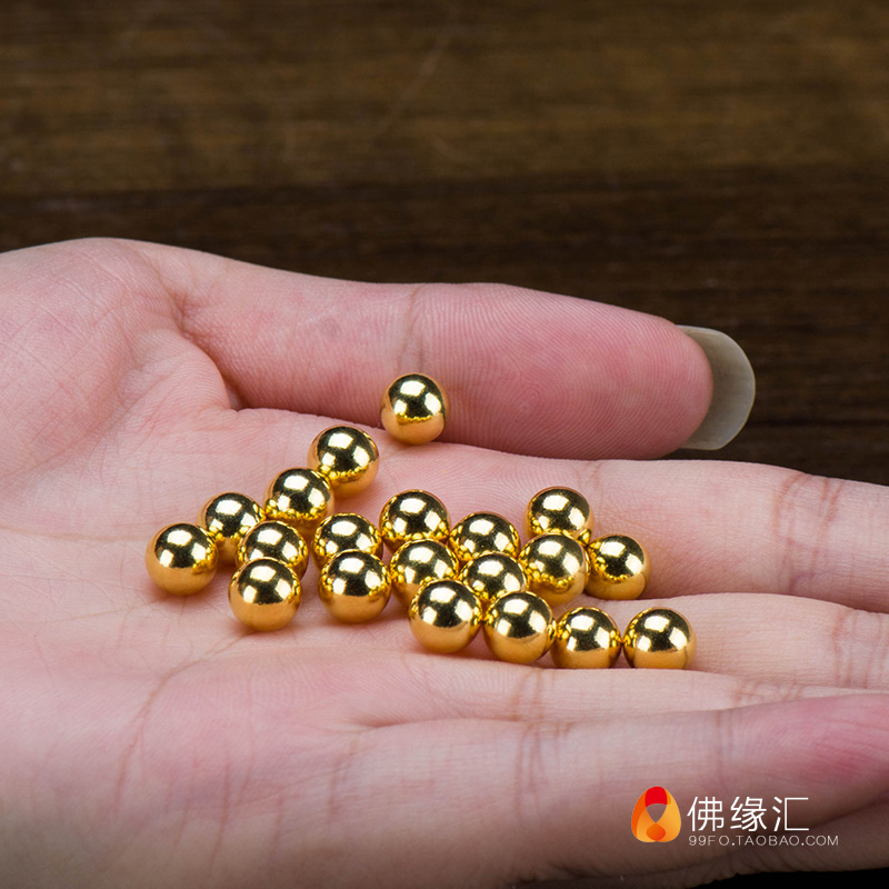 For Manza seven gems, sterling silver plated 24k gold, hollow five-hole gold beads, Buddha statues, pagodas, storage supplies, 1 capsule 1g