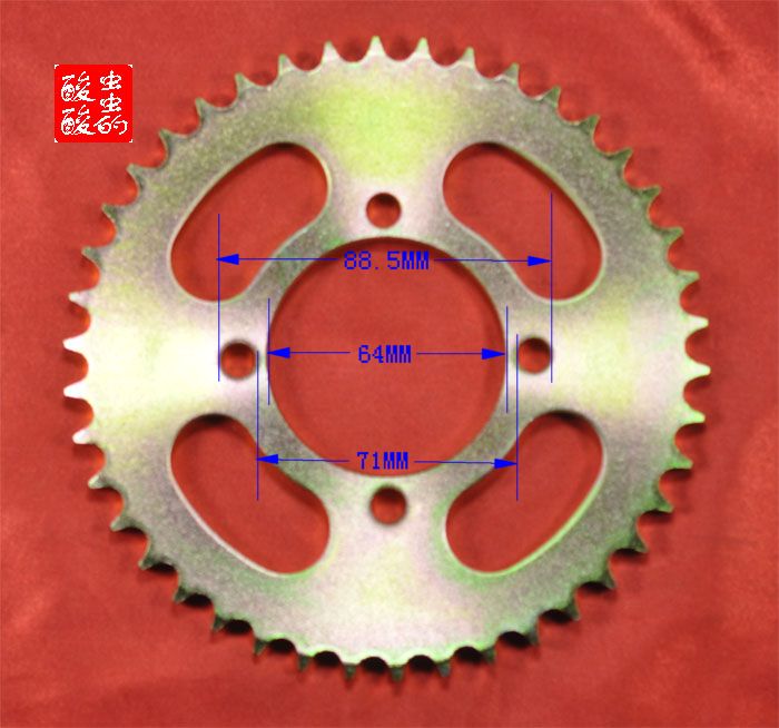 Xe máy Yamaha / WY 42 răng 428 thiết bị bay lớn / tấm xích lớn / tấm xích sau / bánh xích lớn nhông xích xe máy rẻ