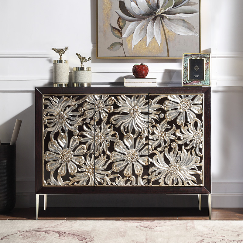 Light luxury shoe cabinet Entrance cabinet Household large capacity solid wood locker Modern wine cabinet Villa European living room partition cabinet