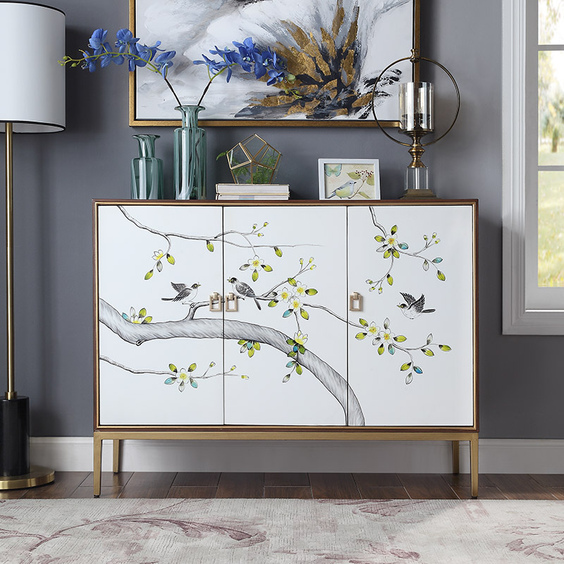 New Chinese style entrance shoe cabinet home entrance living room wine cabinet partition cabinet painted storage hall cabinet light luxury porch cabinet