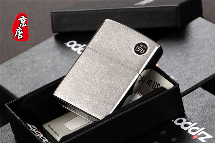 American ZIPPO windproof lighter classic chrome brushed sand 200 lettering men's windproof shell thin