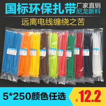 Supply 5*250mm color nylon cable tie yellow red blue green cable tie 