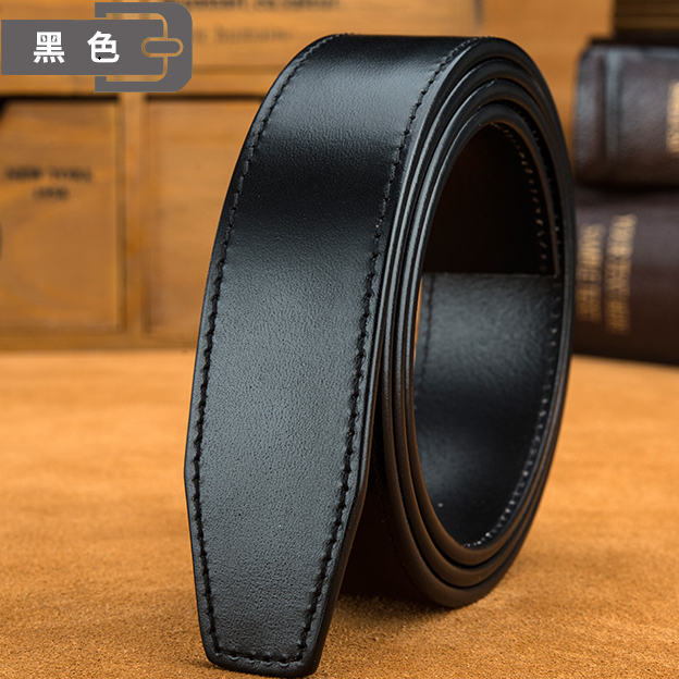 Business High-end Leather Strap Male Dermis Not Taking The Lead Automatic Buckle 3 5 Without Head Strap Single Layer Head Layer Cow Leather Pants With Body