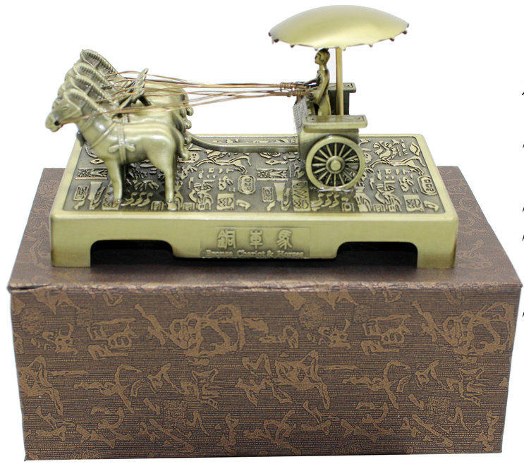 Alloy Terracotta Warriors bronze car Horse pendulum piece Xi'an Tourist Souvenir China Wind Meaningful Gift