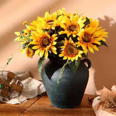 Sentai 13 oil painting simulation sunflower bouquet European fake flower silk flower decoration flower living room placed flowers