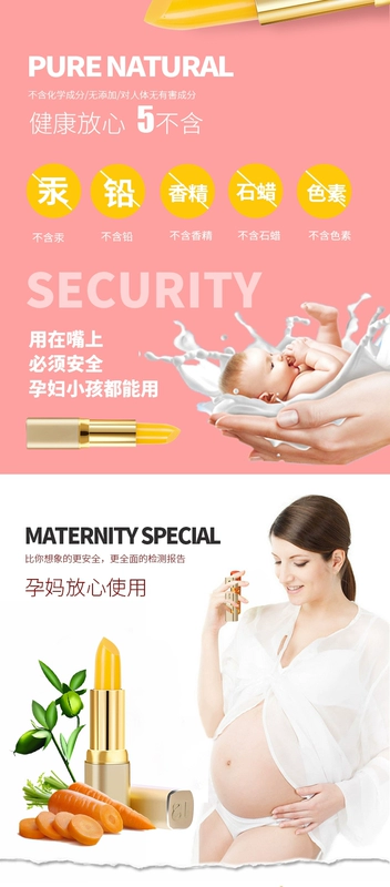 Luxury 18 Run Run Health Lipstick Natural Carotene Lip Balm 18 with Mirror Box Chính hãng Gold Gold Coin Gift - Son môi