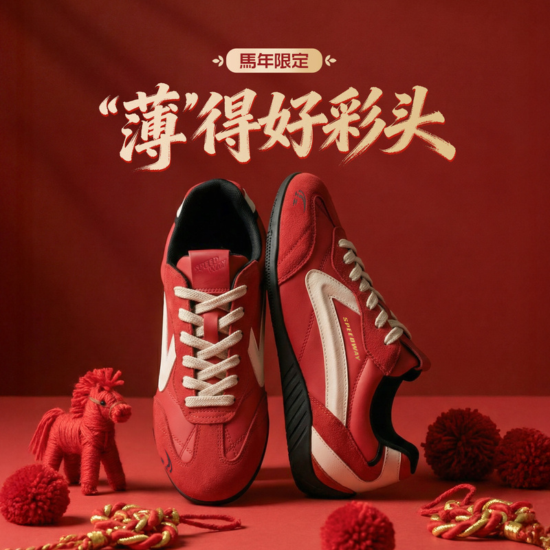 Madden Women's Red Racing Shoes, Retro Thin-Soled German Training Sports Casual Shoes, Flat-Soled Forrest Gump Sneakers for Women, Spring Season