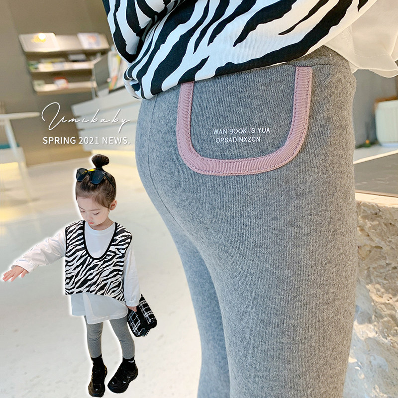 Girls leggings spring wear new children's clothing female treasure pants baby girl little girl leggings spring and autumn style outside wear
