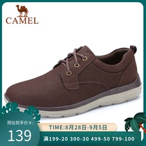  Camel Camel trend fashion casual cowhide shoes low-top lace-up light shoes mens trend all-match