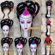 Drama wig headdress Opera Flower headdress Ancient lady Fairy Hairdress Huangmei Opera Headdress Change headdress