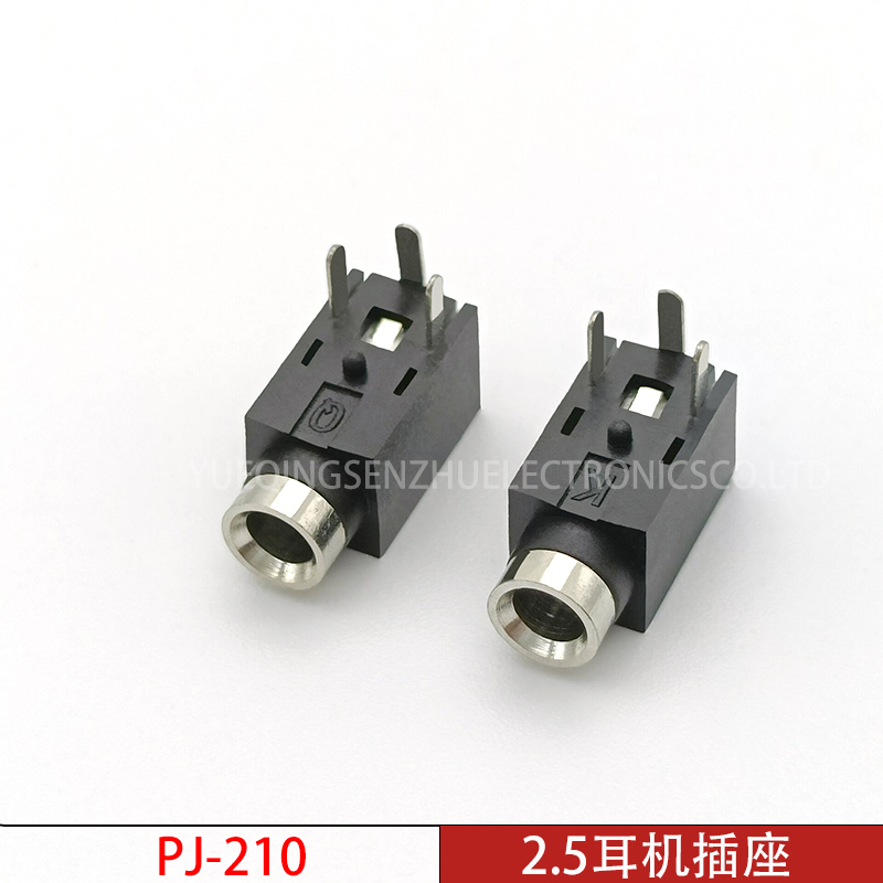 2 5MM headphones socket PJ-210 2 5MM audio video socket metal head 3 foot 4MM socket