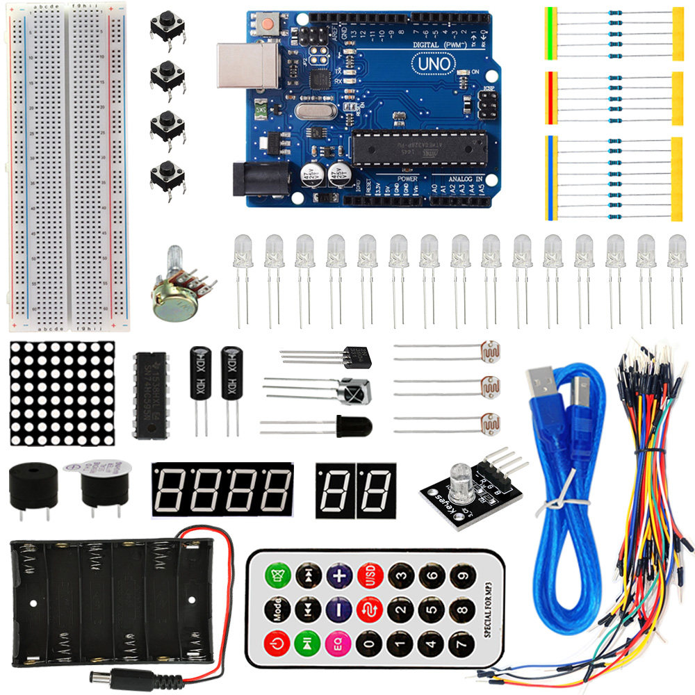 适用arduino电子爱好者基础学习套件UNO-R3开发控制板创客学习DIY