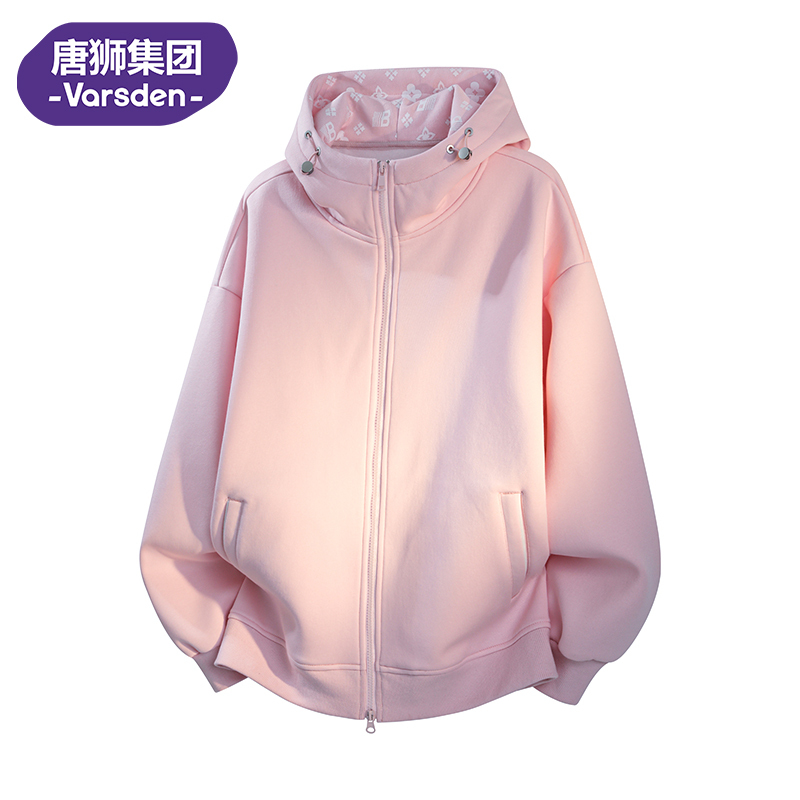 Varsden Sweatshirt Jacket for Women, Spring 2026 New Style, Pink American-Style Hooded, Very Stylish Casual Top Jacket