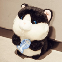 Кошка обнимает рыбу