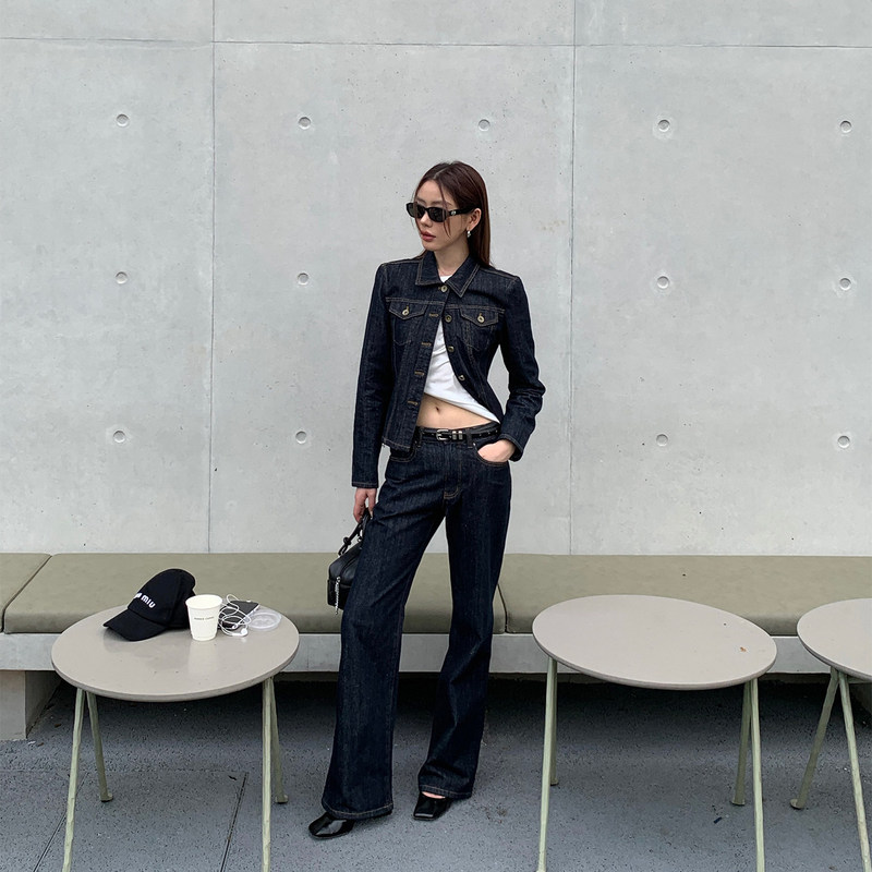 Left Side Women's Clothing Denim Town Series Fashion Suit 2026 Spring New Denim Jacket/Flare Jeans Left Side Women's Clothing Denim Town Series Fashion Suit 2026 Spring New Denim Jacket/Flare Jeans