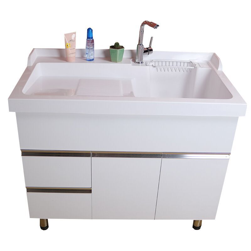 Balcony closet solid wood with washboard laundry basin laundry sink bathroom laundry